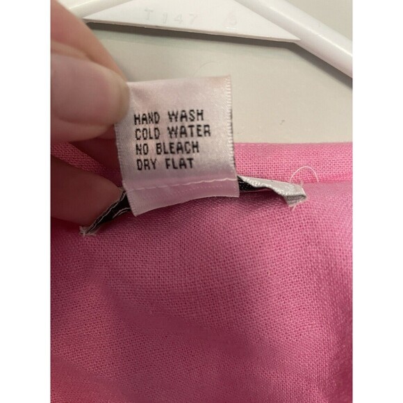 Vintage 2 Piece Linen Dress Set Sz L Dress With Short Sleeve Jacket Embroidered - Picture 14 of 16